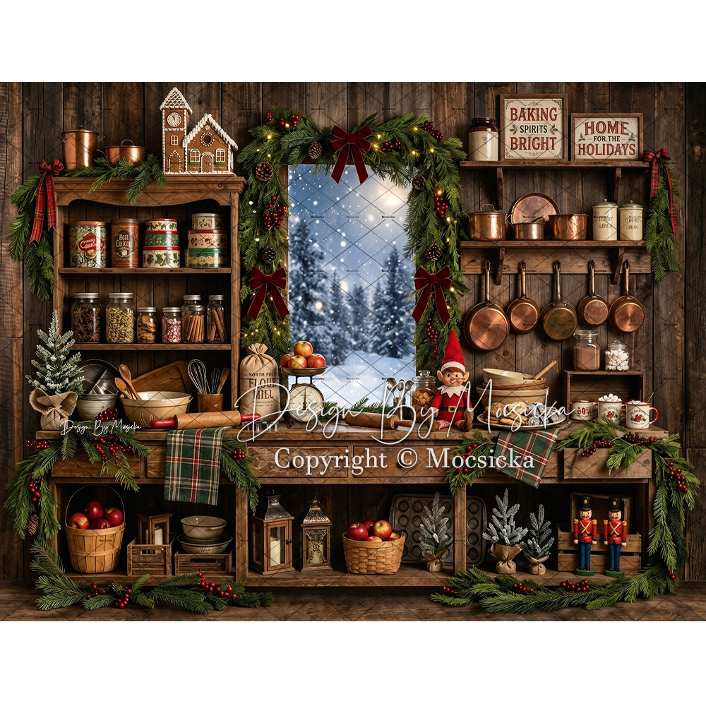 Mocsicka Christmas Rustic Kitc - đánh giá và giá Kitchen Baking Background