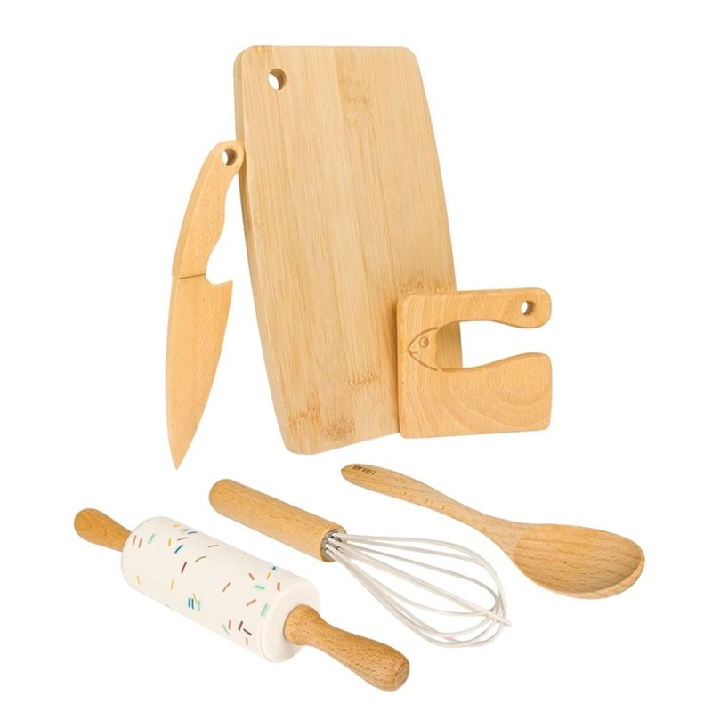 SHGO-Wooden Kids Knife And Tod - đánh giá và giá Kitchen Kids Baking Set
