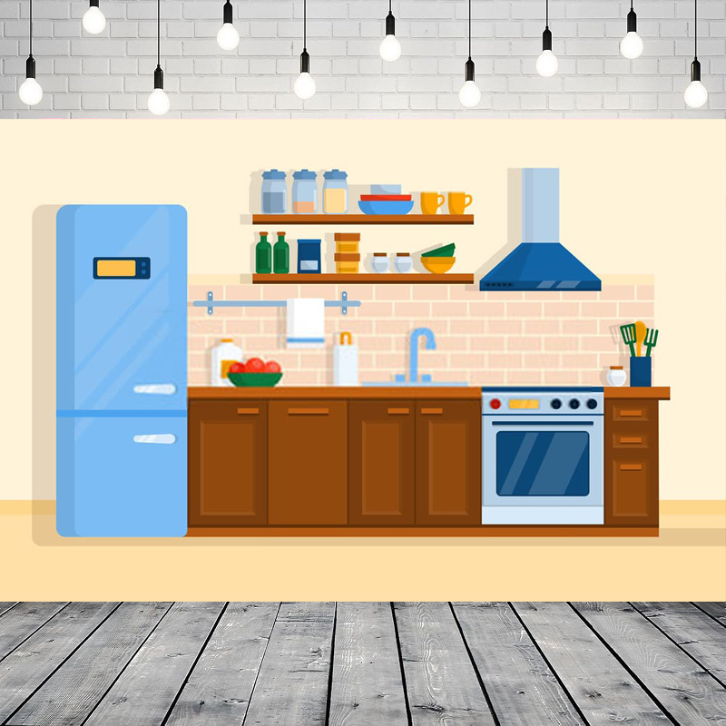 Cartoon Kitchen Photography Ba - đánh giá và giá Kitchen Baking Background