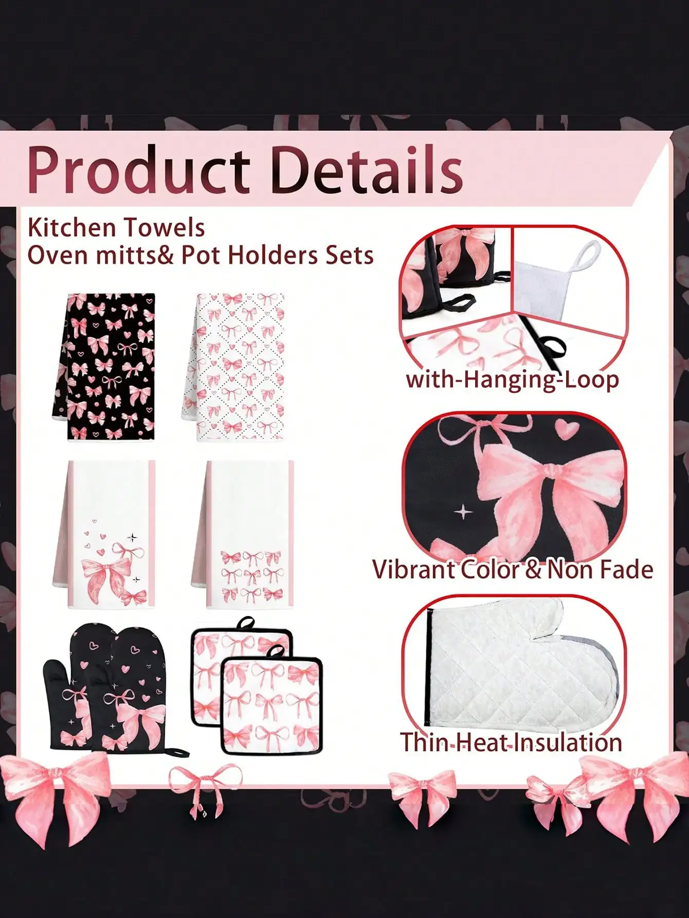 10PCS Pink Bow Kitchen Accesso - đánh giá và giá Baking Kitchen Set