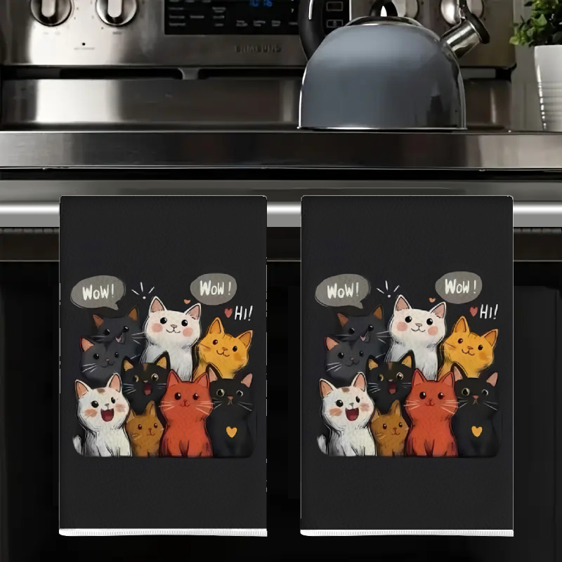 2Pcs, Black Background Cat-The - đánh giá và giá Kitchen Baking Background