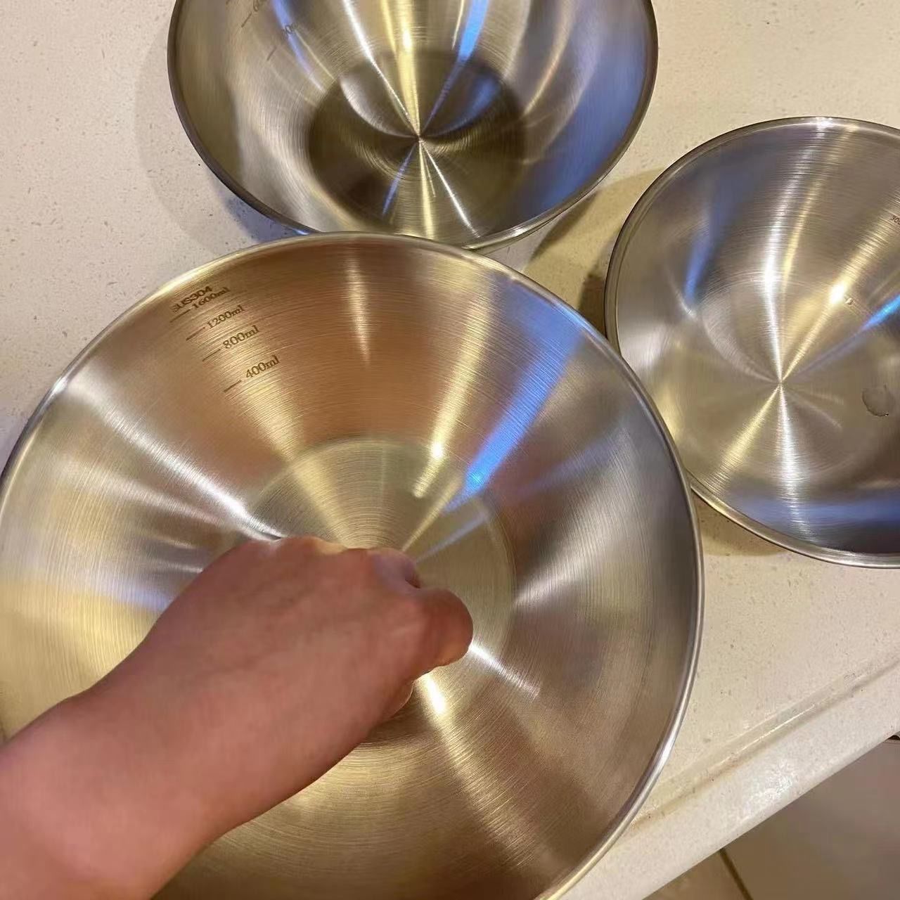 1-3 Stainless Steel Bowl Set w - đánh giá và giá Baking Kitchen Set